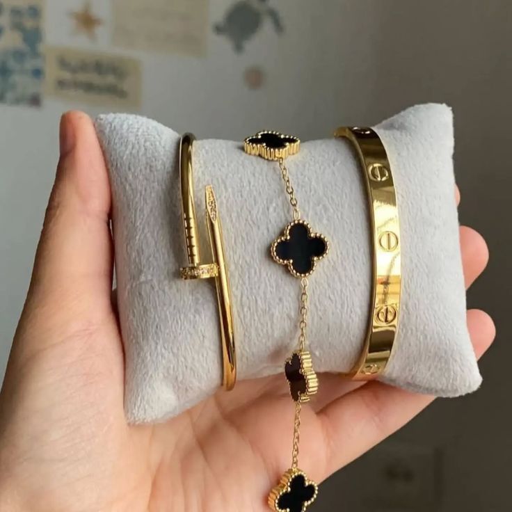 3 Bracelets (Cartier + Screw Nail + Black Clover)